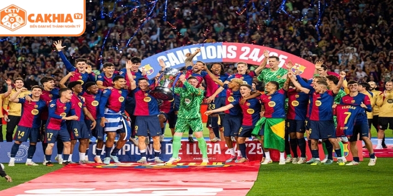 Khoảnh khắc đội bóng ăn mừng chức vô địch La Liga